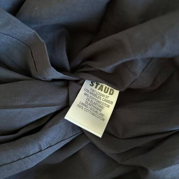 BEST STAUD Wells Midi Dress Sz6/8/10 Navy Blue Classic Cotton Party Wedding - Picture 9 of 12